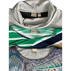 CHICO'S Women's LOT of 3 Blouses Size 3 XL Beautiful Tunic‎ Tops Mature Blouses